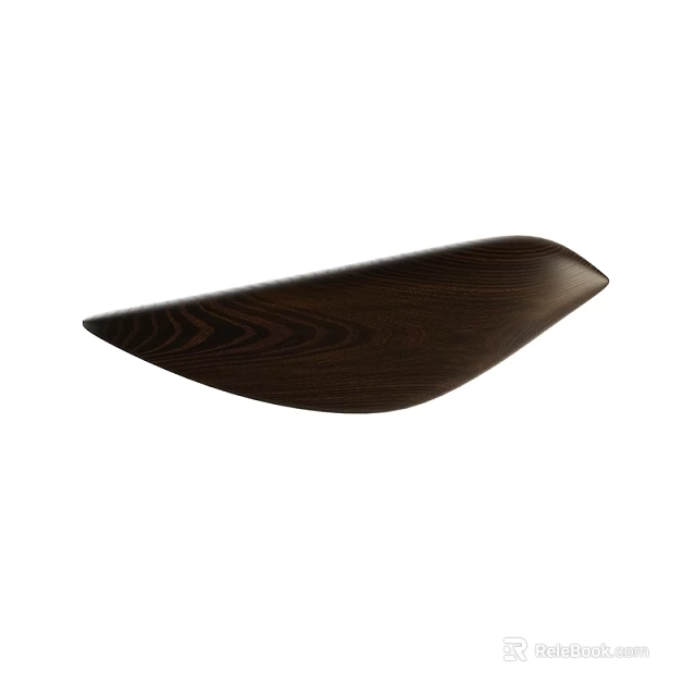 Decorative Ornament Set With Dark Wood Grain Curved Design Modern Style For Home Decor 3d model 