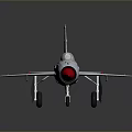 White Model Fighter Jet With Red Wing Tail Details And Yellow Logo On Gray Background