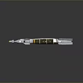 Military Missile 3D Model With Cylindrical Body Green Brown Casing White Tail Fins And Details