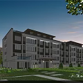 Modern Townhouse Exterior Design With Landscaped Garden Large Windows And Greenery