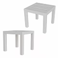 Two White Stools With Modern Minimal Design And Simple Structure For Home Decor 3d model
