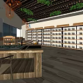Hotel Public Lounge Area With Modern Open Design Wooden Flooring Pendant Lights And Green Plants