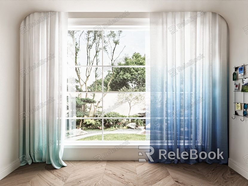 Modern Gradient Curtain Fabric Curtain Universal Curtain model