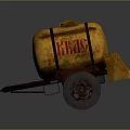 Industrial Equipment Yellow Oil Tank Trailer With Red Lettering BREND And Wheels