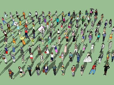 Modern multiplayer station walk woman character 3d model