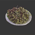 Fresh Sichuan Peppercorns in White Plate with Green and Red Berries
