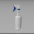 White Household Spray Bottle With Blue Trigger Nozzle And Durable Plastic Body Design 3d model