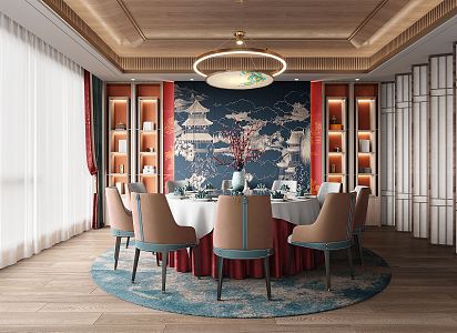 New Chinese Private Room Restaurant Private Room 3d model