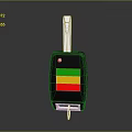Practical Hardware Key With Black Body Colorful Stripes And Silver Blade