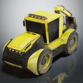 Yellow Heavy Duty Construction Vehicle With Front Loader Bucket And Large Tires