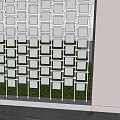 Modern Grid Design Background Wall With Gray White Frames For Interior Decor 3d model