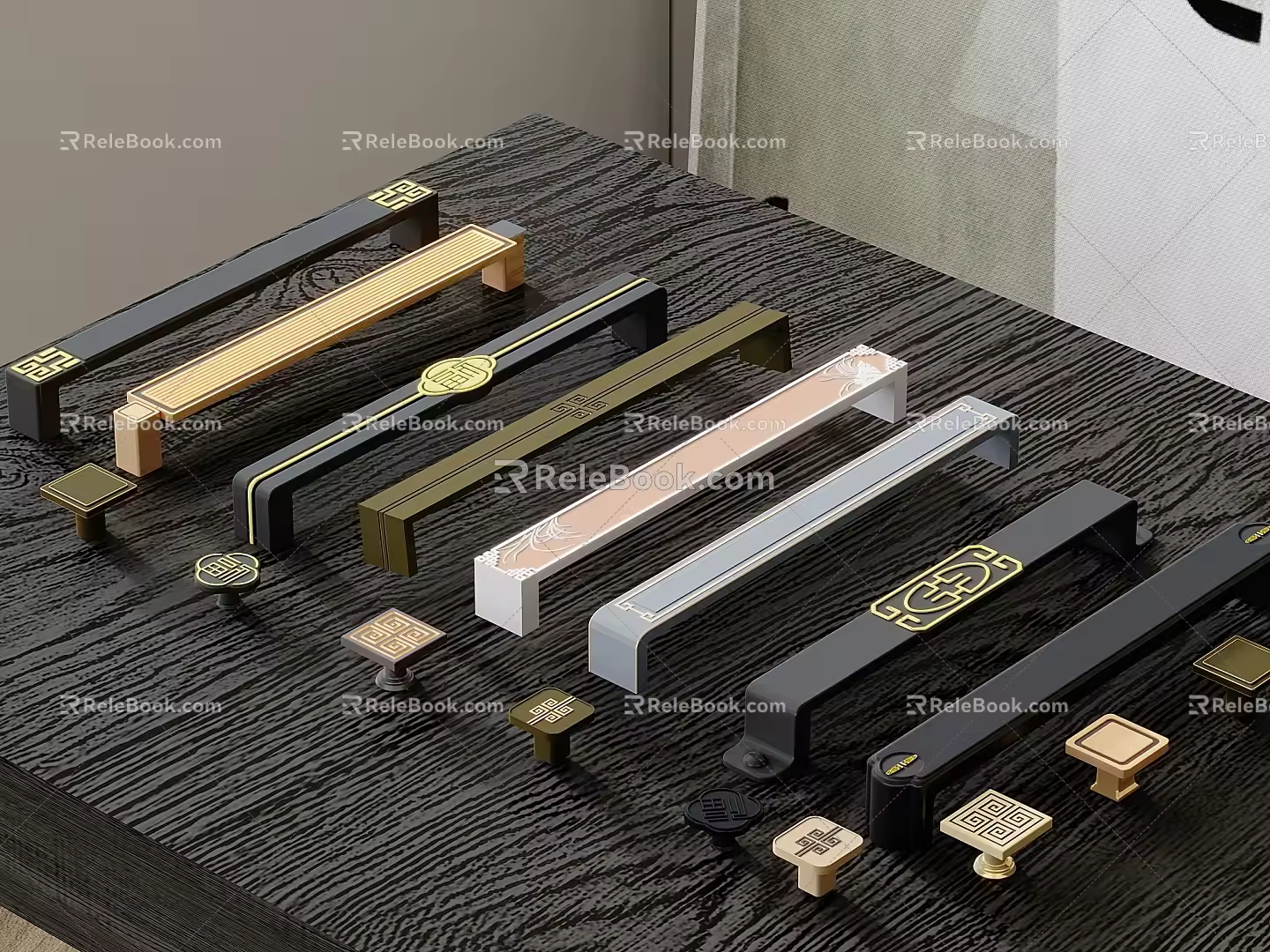 Door Handle Wardrobe Handle Metal Handle Component Hardware Handle Cabinet Door Handle 3d model