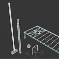 Wooden Outdoor Game Set With Mallets Colorful Striped Poles Board Green Ball And Gate