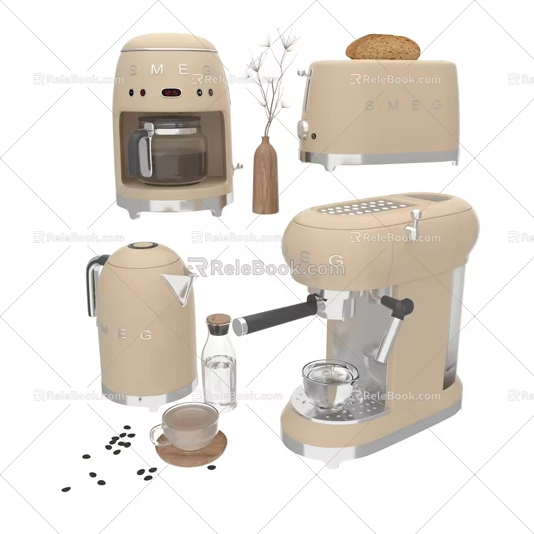 Modern coffee machine appliances 3d model