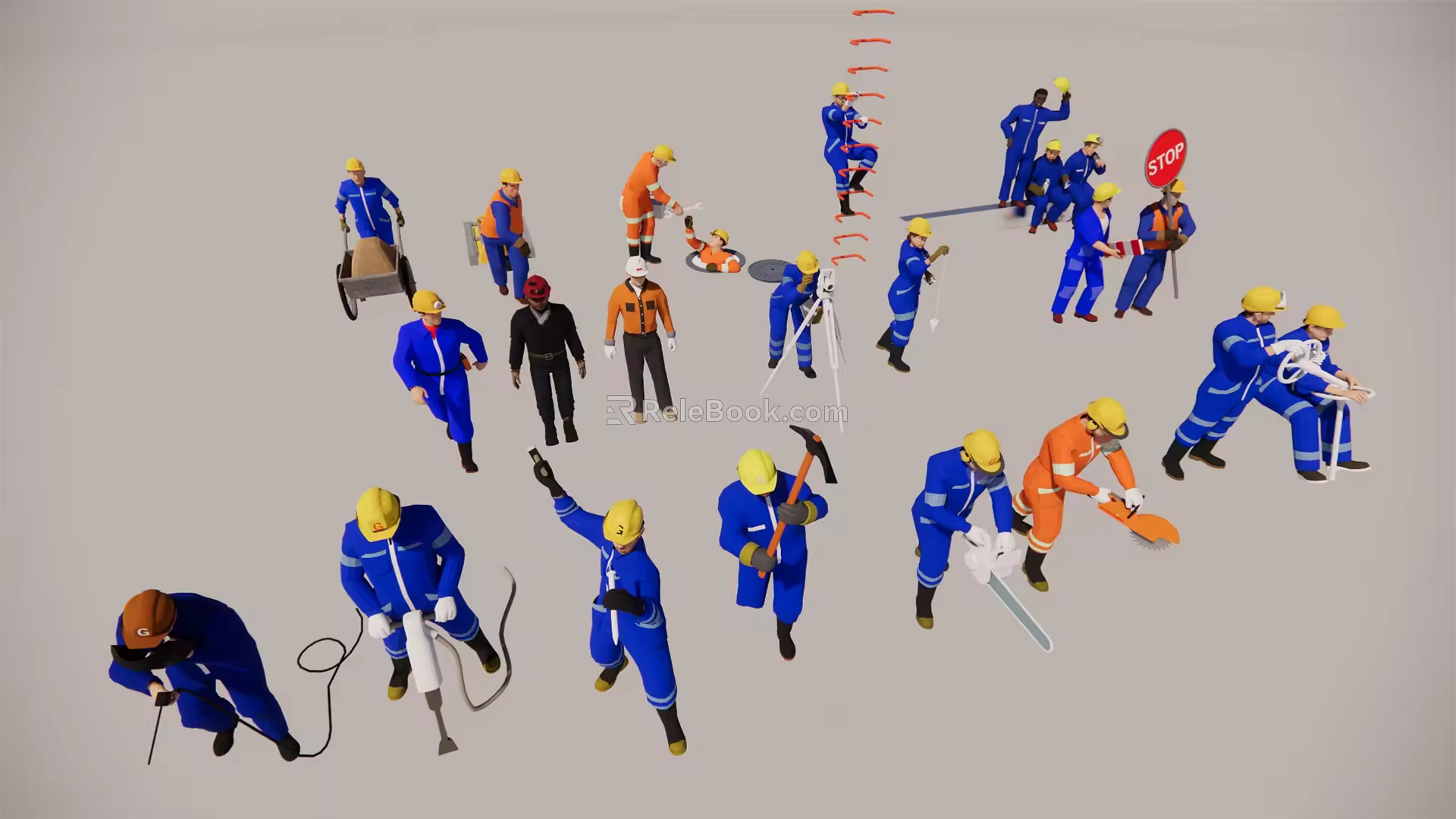 Modern Multiplayer Construction Worker 3d model