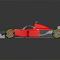 Red Racing Car With Marlboro Logo STP Branding Streamlined Body And Wheels