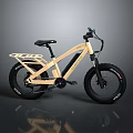 Light Beige Electric Bicycle With Modern Frame Black Seat And Fat Tires