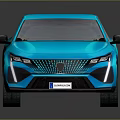 Modern Blue Sleek SUV Featuring Shiny Exterior Black Wheels And Glossy Reflection