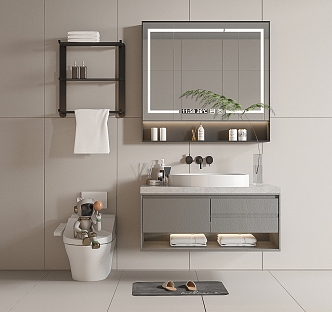 modern sink bathroom cabinet 3d model