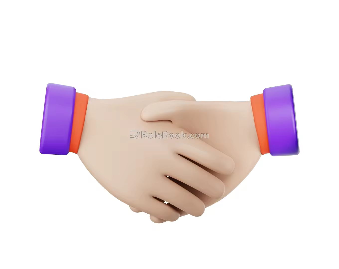 Modern Handshake Cartoon Gesture Small Gesture 3d model