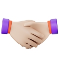 Modern Handshake Cartoon Gesture Small Gesture 3d model