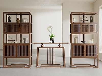 New Chinese Style Antique Rack Antique Rack Storage Rack Decorative Rack Tea Room Rack 3d model