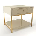 Elegant Modern Nightstand With Gold Metal Frame Marble Top And Drawers