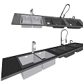 Modern Multi Bowl Kitchen Sink In Black With Faucet And Durable Design