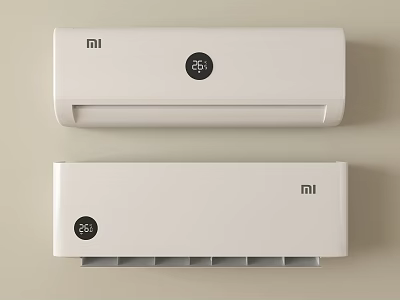 MI Efficient White Wall Mounted Air Conditioner Fan With 26℃ 3d model