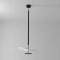 Modern Abstract Pendant Light With Minimalist Black Rod And White Leaf Shaped Shade Design
