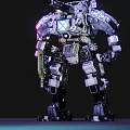 Smart Machine With Mechanical Arms Illuminated Components And Metallic Armor Structure 3d model