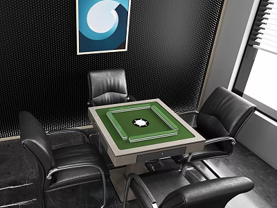 Light Luxury Mahjong Table and Chair Automatic Mahjong Table and Chair 3d model