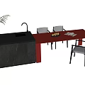 Modern Dining Table Chair Combination Dining Table Chair 3d model