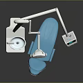 Modern Dental Chair Furniture With Blue Seat White Base And Display Arm