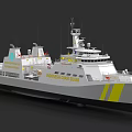 Vietnamese Coast Guard Ship With White Hull Yellow Stripes And Antenna Systems
