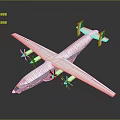 Airplane Model With Multiple Engines Long Wings And Tail Structure Design 3d model