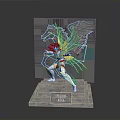 Detailed Colorful Winged Figure Statue Featuring Pegasus Magic Inscription on Base