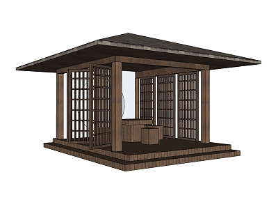 New Chinese pavilion porch New Oriental Zen pavilion model