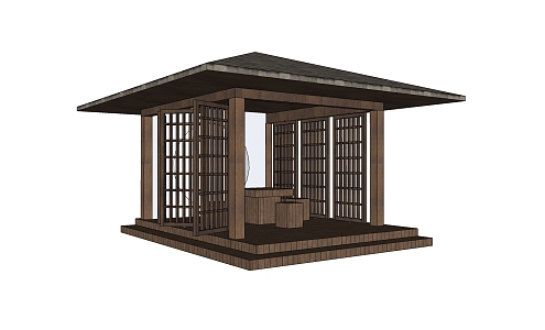 New Chinese pavilion porch New Oriental Zen pavilion 3d model