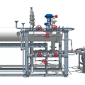Industrial Equipment With Storage Tank Piping System Valves And Gauges