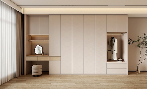 Cream style wardrobe dresser 3d model