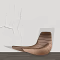 Modern Interior With Brown Lounge Chair Floor Lamp And Textured Wall