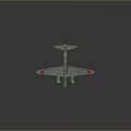 Vintage Military Aircraft Weapon With Light Blue Body Red Markings And Dual Propellers