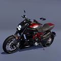 Modern Black And Red Motorcycle With Sleek Design And Leather Seat
