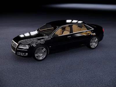 Black Audi Luxury Sedan With Beige Leather Seats And Glossy Exterior Finish 3d model