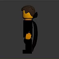 Lego Vampire Minifigure With Brown Hair Glasses Black Suit And Purple Cape