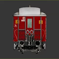 Red Train Carriage Model With White Roof And Multiple Windows On Smooth Surface