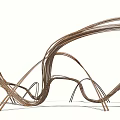 Abstract Metal Sculpture With Modern Curved Design And Flowing Lines For Interior Decor