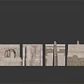 Ancient Stone Building Structure With Ruined Architectural Fragments And Blocks