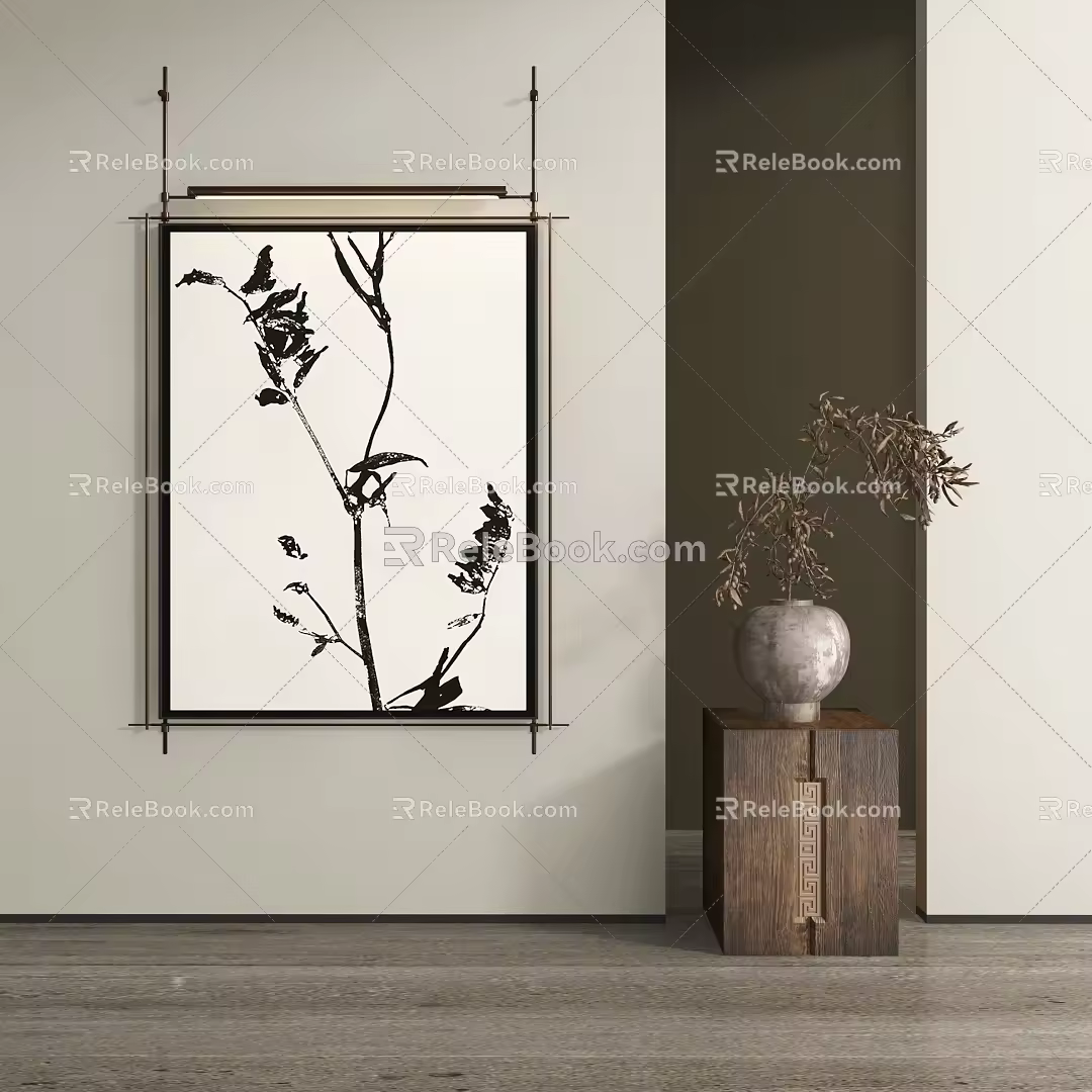 Middle Ancient Abstract Decorative Hanging Paintings 3d model